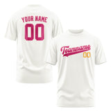 Custom White Pink T-Shirt