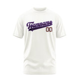 Custom White Purple T-Shirt