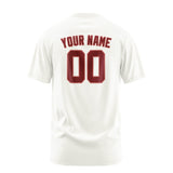 Custom White Crimson Red T-Shirt
