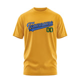 Custom Yellow Sky Blue T-Shirt