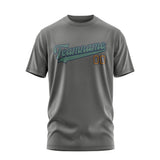 Custom Dark Grey Blue Green T-Shirt