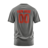 Custom Dark Grey Coral Red T-Shirt