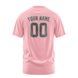 Custom Light Pink Dark Grey T-Shirt