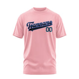 Custom Light Pink Navy T-Shirt
