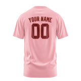 Custom Light Pink Crimson Red T-Shirt