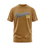 Custom Khaki Dark Grey T-Shirt