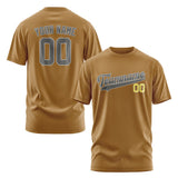 Custom Khaki Dark Grey T-Shirt