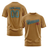 Custom Khaki Blue Green T-Shirt