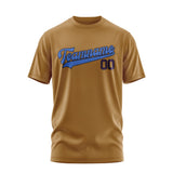 Custom Khaki Sky Blue T-Shirt