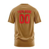 Custom Khaki Orange Red T-Shirt