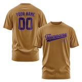 Custom Khaki Purple T-Shirt