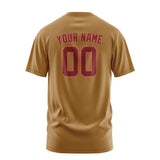 Custom Khaki Crimson Red T-Shirt