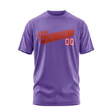 Custom Light Purple Coral Red T-Shirt