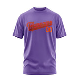 Custom Light Purple Coral Red T-Shirt