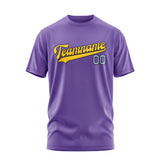 Custom Light Purple Gold T-Shirt