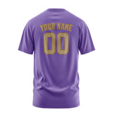 Custom Light Purple Light Khaki T-Shirt