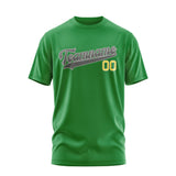 Custom Emerald Green Dark Grey T-Shirt