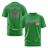 Custom Emerald Green Dark Grey T-Shirt