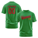 Custom Emerald Green Red T-Shirt