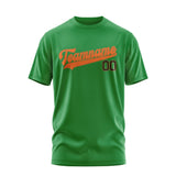 Custom Emerald Green Orange T-Shirt