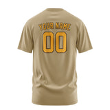 Custom Light Khaki Yellow T-Shirt