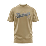 Custom Light Khaki Dark Grey T-Shirt