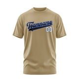 Custom Light Khaki Navy T-Shirt