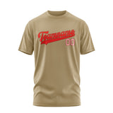 Custom Light Khaki Orange Red T-Shirt