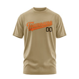 Custom Light Khaki Orange T-Shirt