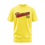 Custom Light Yellow Red T-Shirt