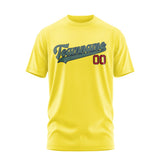 Custom Light Yellow Blue Green T-Shirt
