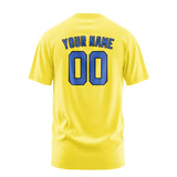 Custom Light Yellow Sky Blue T-Shirt