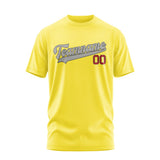 Custom Light Yellow Gray T-Shirt