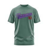 Custom Blue Green Light Purple T-Shirt