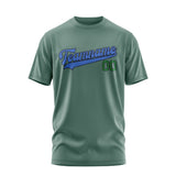Custom Blue Green Sky Blue T-Shirt
