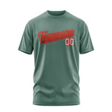 Custom Blue Green Coral Red T-Shirt