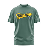 Custom Blue Green Gold T-Shirt