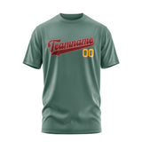 Custom Blue Green Crimson Red T-Shirt