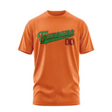 Custom Orange Emerald Green T-Shirt