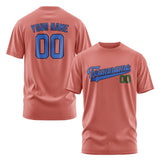 Custom Copper Rose Sky Blue T-Shirt