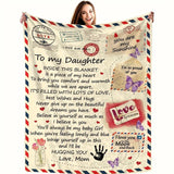Gifts for Daughter Blanket - To my Daughter Inside This Blanket is a piece of my heart - From Mom, Birthday Christmas Everyday Encouragement, Inspirational Motivational