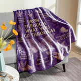 Blanket for Son Gifts, “Grow Through What You Go Through”, From Mom Dad, Birthday Christmas Graduation Holiday, Inspirational Motivational