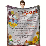 Gifts for Sister Blanket - To my Sister For happy times shared through the years - From Big Sister, Birthday, Christmas, Everyday Encouragement, Inspirational