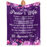 Blanket for Pastor's Wife Gifts - We Appreciate You! - From Congregation, Birthday, Christmas, Everyday Encouragement, Inspirational Theme