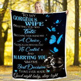 Blanket for Wife Gifts - To My Gorgeous Wife The Best Decision I Have Ever Made - From Husband, Anniversary Birthday Christmas, Romantic Inspirational