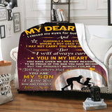 Blanket for Son Gifts, “I will always carry you in my heart”, From Mom, Birthday, Christmas, Graduation, Inspirational Theme