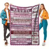 Gifts for Aunt Blanket - Best Aunt Ever, I Will Always Love You - From Niece Nephew, Birthday Christmas Everyday Encouragement, Inspirational