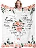 Gifts for Daughter Blanket, “You are Amazing Capable Chosen Loved Strong Created”, From Mom Dad, Birthday Christmas Graduation, Inspirational