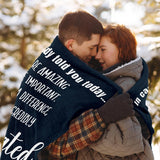 Blanket for Son Gifts, "In case nobody told you today... You are incredibly appreciated", From Parents, Birthday, Christmas, Inspirational