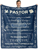 Blanket for Pastor Gifts, “Thank You You Are Truly Appreciated”, From Church Members, Birthday Christmas Everyday Encouragement, Inspirational